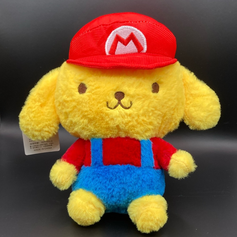 Pompompurin as Mario plush